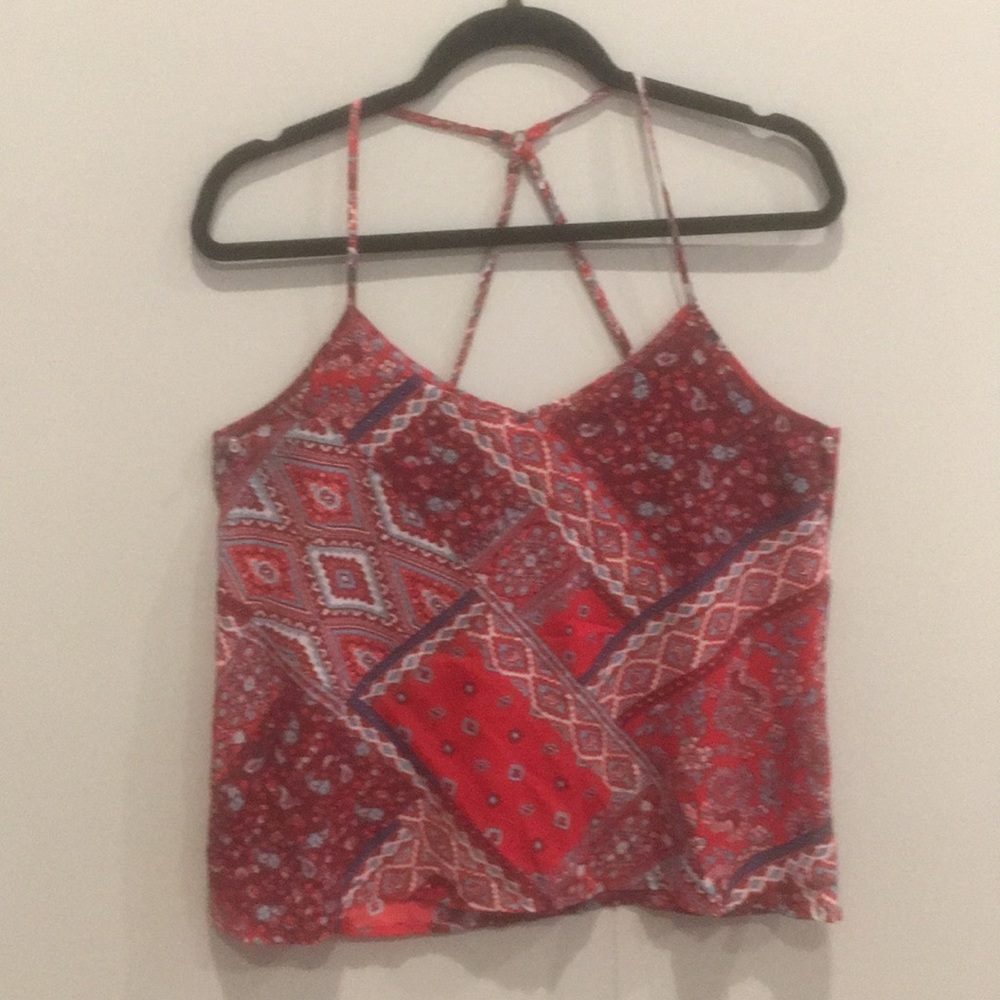 Red printed tank